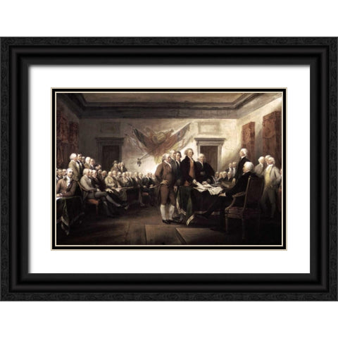 Signing of The Declaration of Independence, 1817-1819 Black Ornate Wood Framed Art Print with Double Matting by Trumbull, John