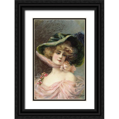 Bonnet Black Ornate Wood Framed Art Print with Double Matting by Vallet-Bisson, Frederick