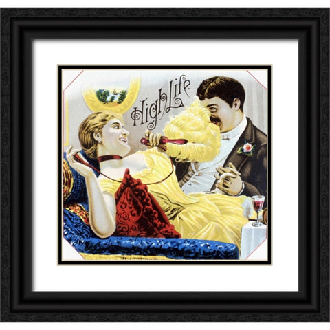High Life Black Ornate Wood Framed Art Print with Double Matting by Unknown