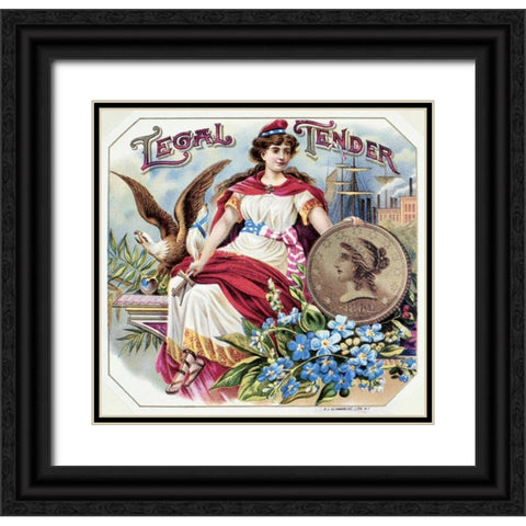 Legal Tender Black Ornate Wood Framed Art Print with Double Matting by Unknown