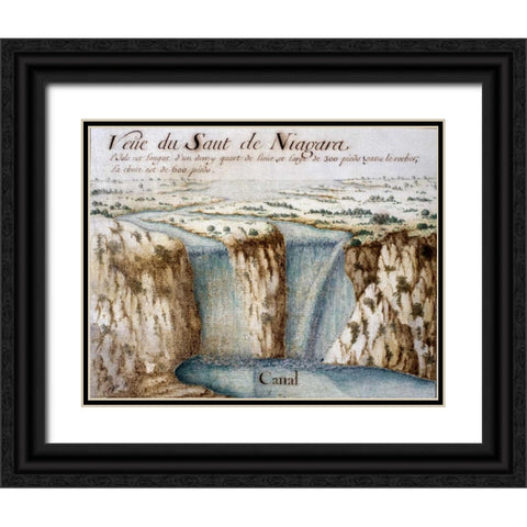 Niagara Falls Black Ornate Wood Framed Art Print with Double Matting by Unknown