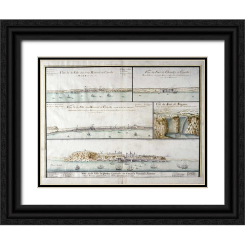 View of The City of Three Rivers In Canada Black Ornate Wood Framed Art Print with Double Matting by Unknown