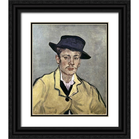 Portrait of Armand Roulin Black Ornate Wood Framed Art Print with Double Matting by Van Gogh, Vincent