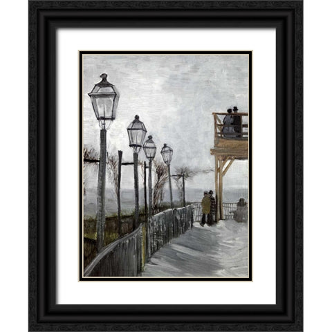Terrace and Observation Deck at the Moulin Black Ornate Wood Framed Art Print with Double Matting by Van Gogh, Vincent
