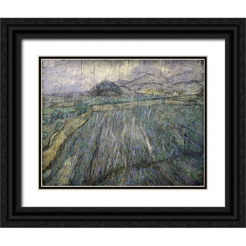 The Storm Black Ornate Wood Framed Art Print with Double Matting by Van Gogh, Vincent