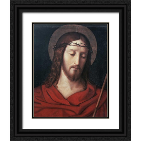 Ecce Homo Black Ornate Wood Framed Art Print with Double Matting by Veit, Philipp