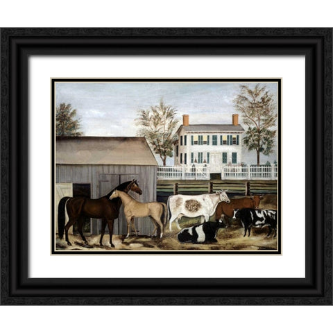 Barnyard Black Ornate Wood Framed Art Print with Double Matting by Zeliff, A.E.