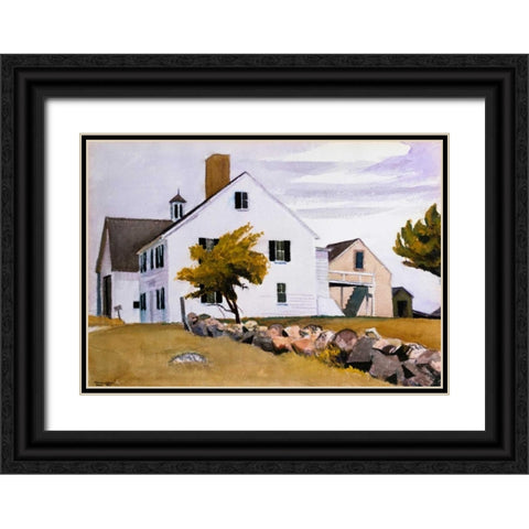 House at Essex, Massachusetts Black Ornate Wood Framed Art Print with Double Matting by Hopper, Edward
