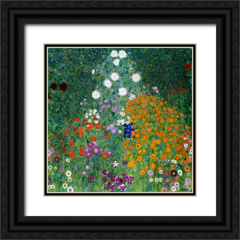 Farmers Garden Black Ornate Wood Framed Art Print with Double Matting by Klimt, Gustav