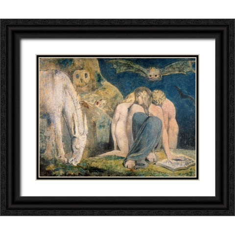 Hecatate Black Ornate Wood Framed Art Print with Double Matting by Blake, William