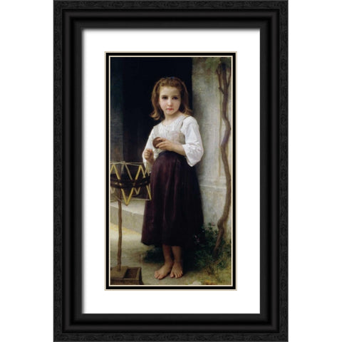 Child with a Ball of Wool Black Ornate Wood Framed Art Print with Double Matting by Bouguereau, William-Adolphe