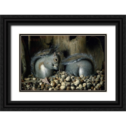 Les Gloutons Black Ornate Wood Framed Art Print with Double Matting by Decker, Joseph