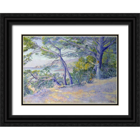 Sous les Pins a Carqueiranne Black Ornate Wood Framed Art Print with Double Matting by Gaidan, Louis