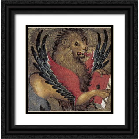 Lion in Majesty Black Ornate Wood Framed Art Print with Double Matting by Giambono, Michele