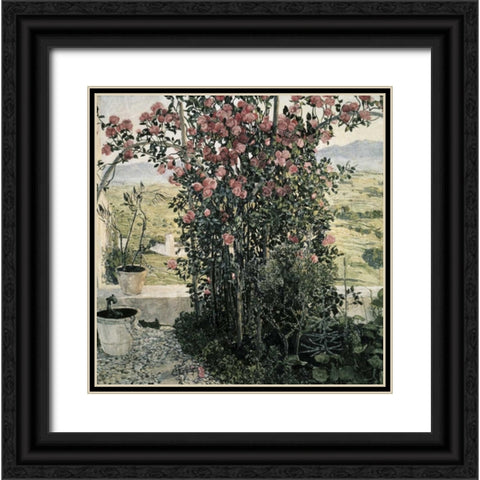 Valley in Umbria Black Ornate Wood Framed Art Print with Double Matting by Golovin, Aleksandr Jakovlevic