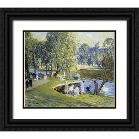 Public Garden, Boston Black Ornate Wood Framed Art Print with Double Matting by Goodwin, Arthur Clifton