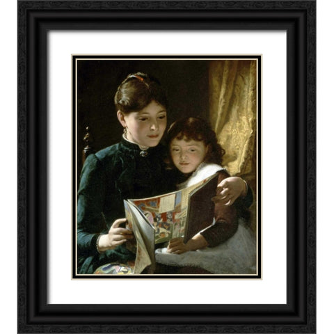 Knowledge is Power Black Ornate Wood Framed Art Print with Double Matting by Guy, Seymour Joseph