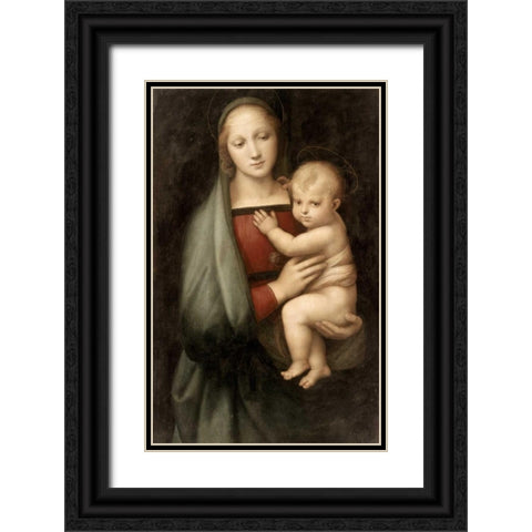 Madonna and Child Black Ornate Wood Framed Art Print with Double Matting by Lippi, Filippo