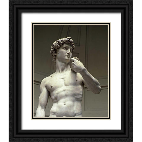 David - Detail II Black Ornate Wood Framed Art Print with Double Matting by Michelangelo