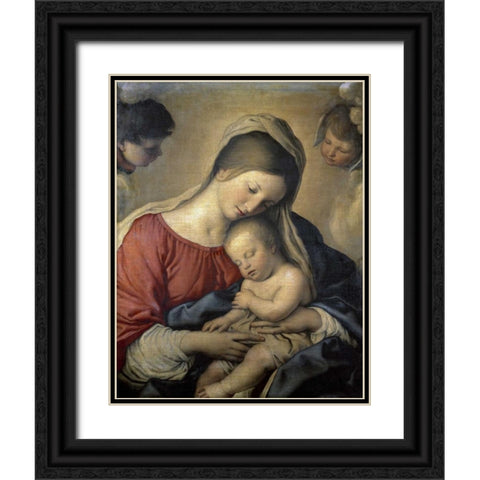 A Christian Allegory Black Ornate Wood Framed Art Print with Double Matting by Provost, Jan