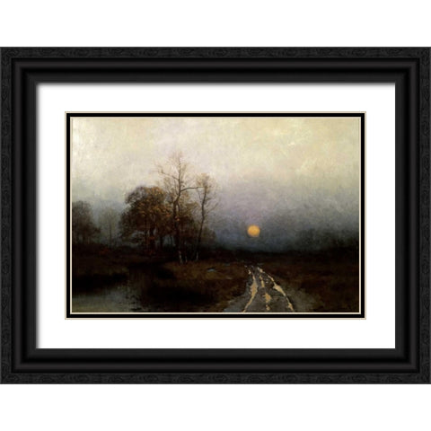 River Sunset Black Ornate Wood Framed Art Print with Double Matting by Rix, Julian Walbridge