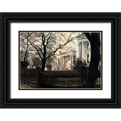 Cumberland Terrace, Regents Park Black Ornate Wood Framed Art Print with Double Matting by Tissot, James Jacques