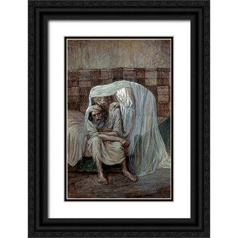 God is Near the Afflicted Black Ornate Wood Framed Art Print with Double Matting by Tissot, James Jacques