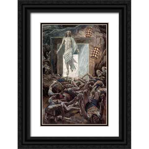 The Resurrection Black Ornate Wood Framed Art Print with Double Matting by Tissot, James Jacques