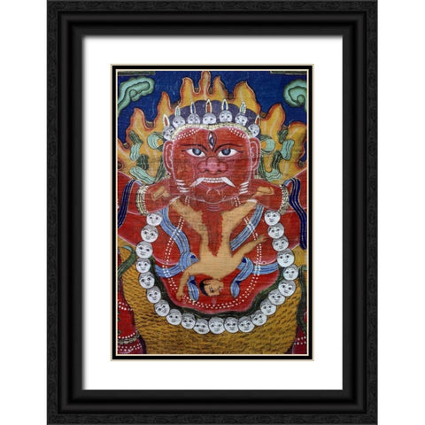 Goddess Kali Black Ornate Wood Framed Art Print with Double Matting by Unknown