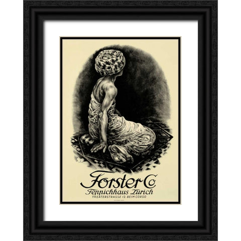 Forster Black Ornate Wood Framed Art Print with Double Matting by Baumberger, Otto