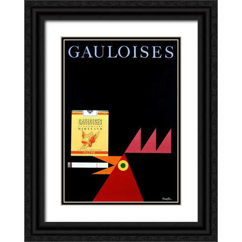 Gauloises Black Ornate Wood Framed Art Print with Double Matting by Brun, Donald