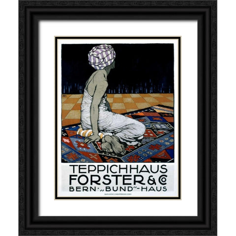Teppichhaus Forster and Co Black Ornate Wood Framed Art Print with Double Matting by Mangold, Burkhard