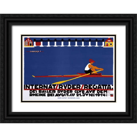 Internat / Ruder / Regatta Black Ornate Wood Framed Art Print with Double Matting by Stoecklin, Niklaus