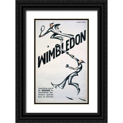 Wimbledon Black Ornate Wood Framed Art Print with Double Matting by Andrews, Sybil