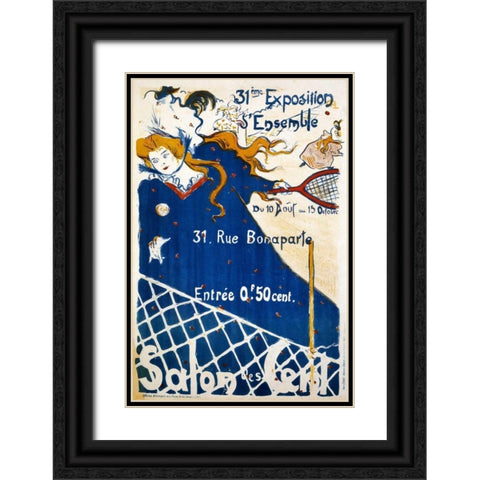 Salon des Cent Black Ornate Wood Framed Art Print with Double Matting by Lobel, P.H.