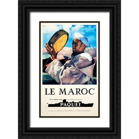 Le Maroc / Navigation Paquet Black Ornate Wood Framed Art Print with Double Matting by Unknown