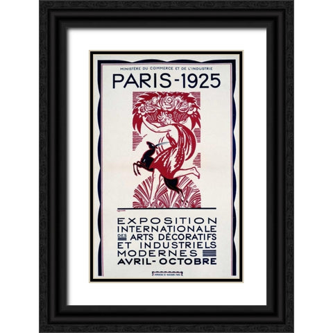Paris-1925 Black Ornate Wood Framed Art Print with Double Matting by Bonfils, Robert