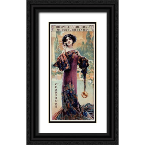 Champagne Roederer Black Ornate Wood Framed Art Print with Double Matting by Camps, Gaspar