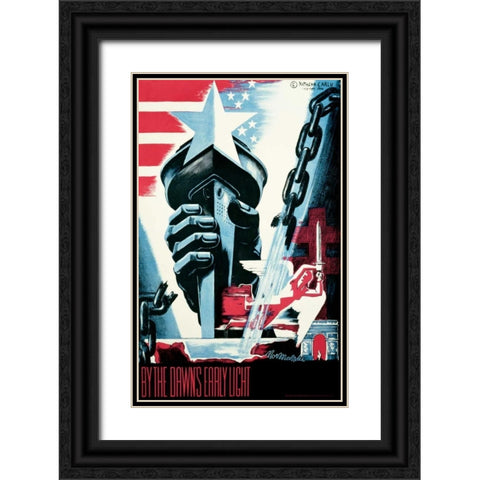 By Dawnâ€™s Early Light Black Ornate Wood Framed Art Print with Double Matting by Carlu, Natacha