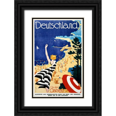 Deutschland / An der Ostsee Black Ornate Wood Framed Art Print with Double Matting by Fries, Leonhard F.W.