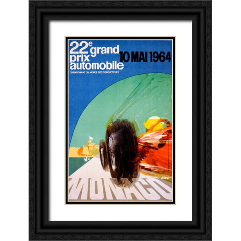 22e grand prix / 10 Mai 1964 Black Ornate Wood Framed Art Print with Double Matting by May, J.