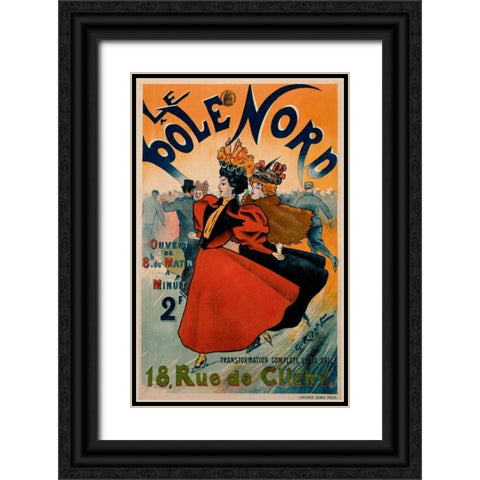 Le Pole Nord Black Ornate Wood Framed Art Print with Double Matting by Ripart, Georges