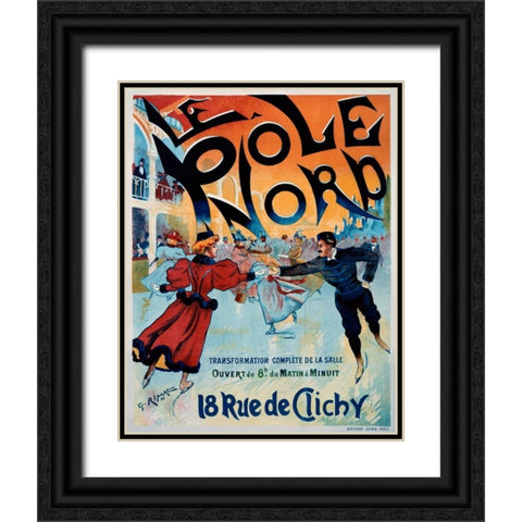 Le Pole Nord Black Ornate Wood Framed Art Print with Double Matting by Ripart, Georges