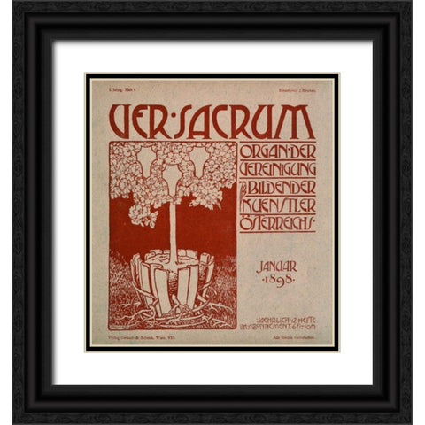 Ver Sacrum Black Ornate Wood Framed Art Print with Double Matting by Unknown
