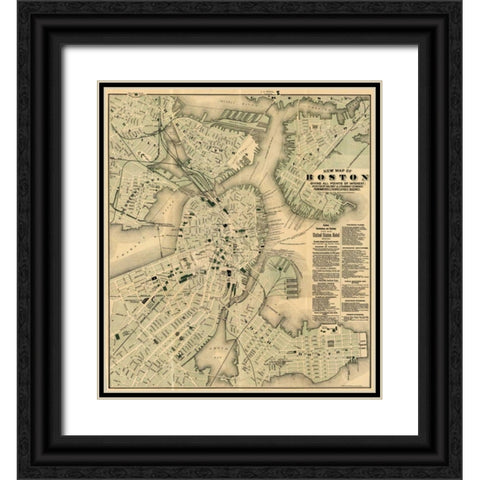 Boston, Massachusetts, 1884 Black Ornate Wood Framed Art Print with Double Matting by Haynes, Tilly