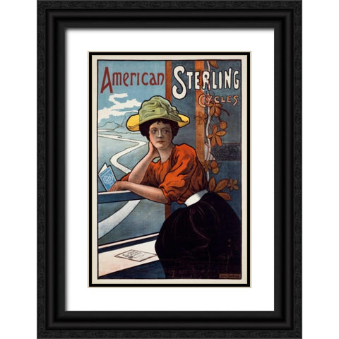 American Sterling Cycles Black Ornate Wood Framed Art Print with Double Matting by Sevelinge, Emile