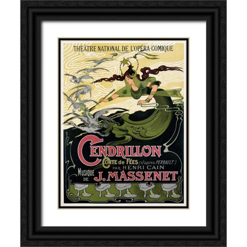 Cendrillon/J. Massenet Black Ornate Wood Framed Art Print with Double Matting by Bertrand, Emile