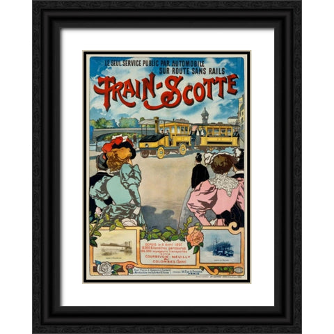Train-Scotte Black Ornate Wood Framed Art Print with Double Matting by Gray, H.