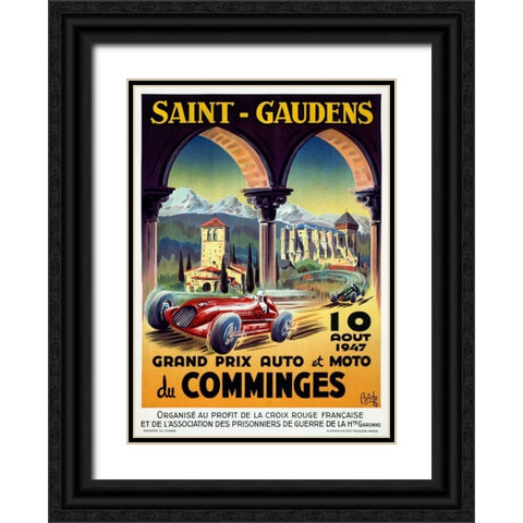 Saint-Gaudens/Grend Prix du Comminges Black Ornate Wood Framed Art Print with Double Matting by Briche