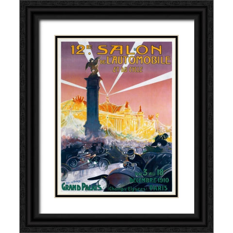 12e Salon de lâ€™Automobile Black Ornate Wood Framed Art Print with Double Matting by De Fonseca, Gaston Simoes